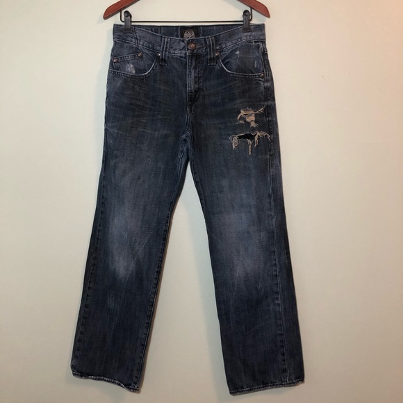 Rock & Republic Other - Rock & Republic Dark Distressed Straight Leg Jeans